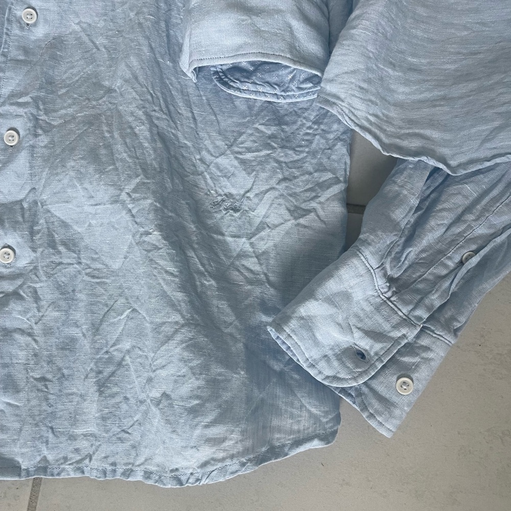 Porter & Ash Bundle 2 100% Linen Button Ups Size Medium Color Baby Blue - Picture 4 of 14
